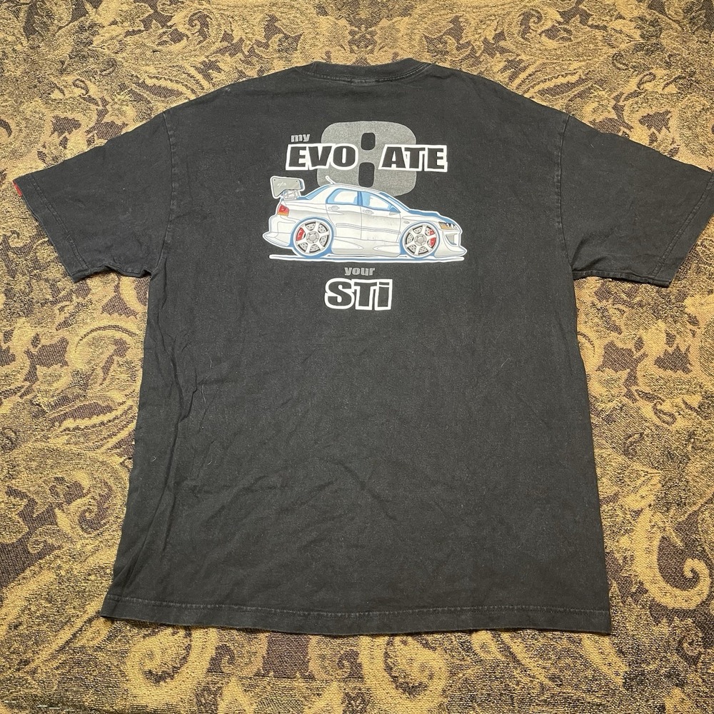 Vtg Mitsubishi Lancer Evolution VIII my EVO ate your STi t Shirt Mens Size XL